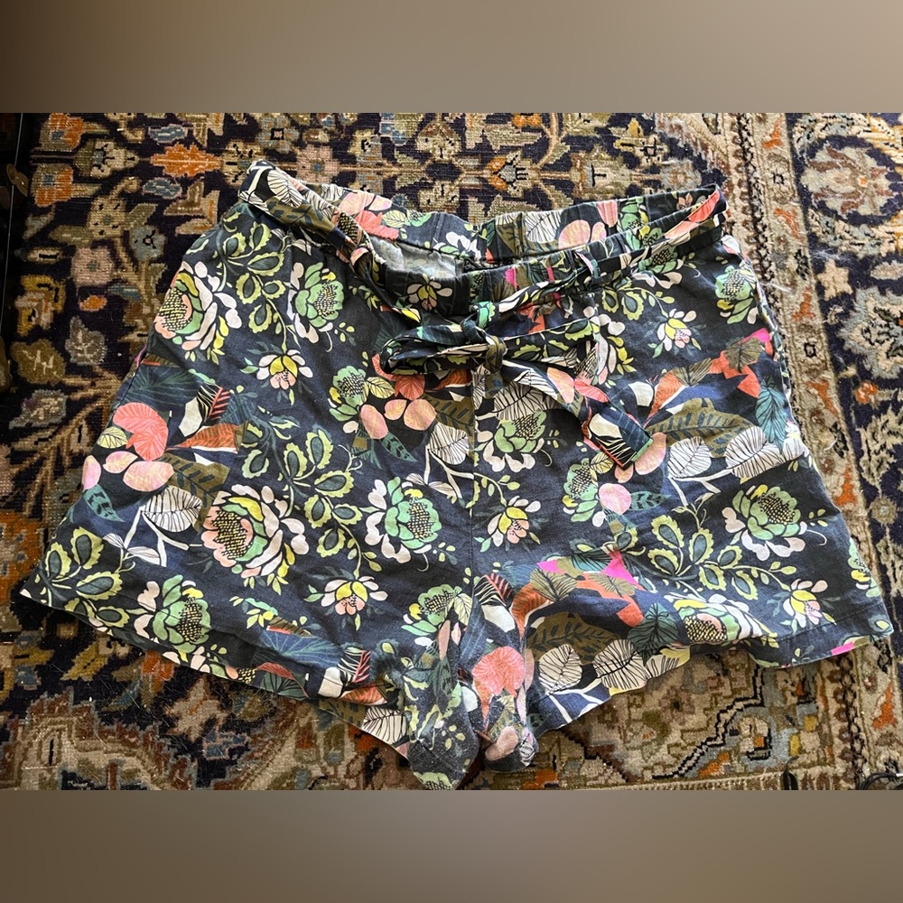Johnny Was Patricia linen belted easy shorts Size XL
